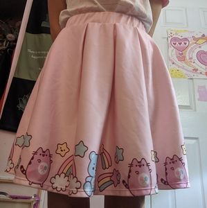 Carebears x Pusheen pastel pink skirt